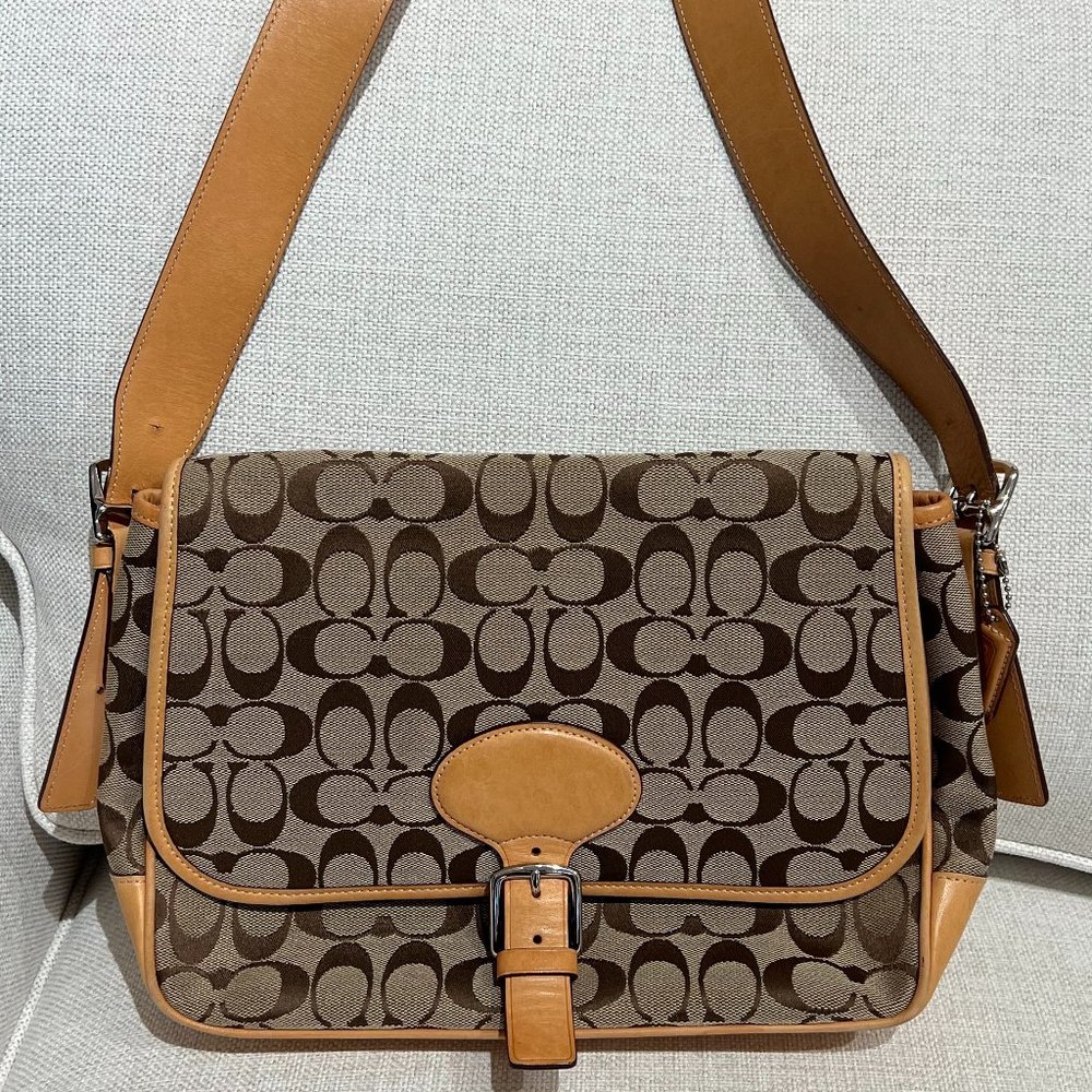 Crossbody Coach with Leather Natural Accents